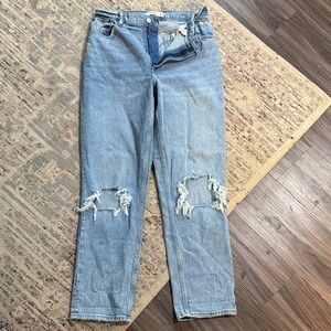 Abercrombie & Fitch Light Blue Distressed 90s Vintage